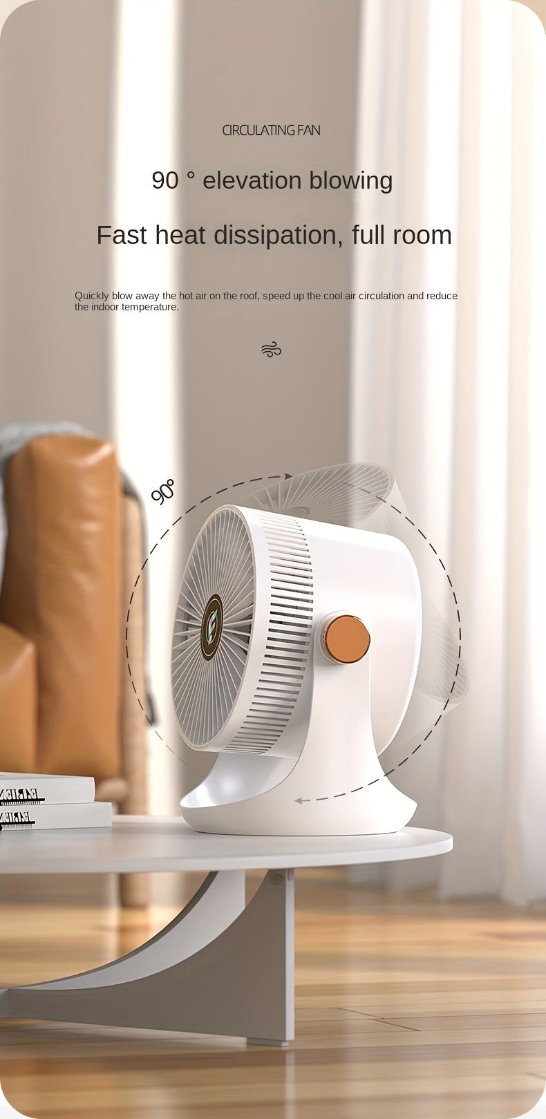 1pc, Smart Home Electric Fan, Charging Desktop Wall Mounted Wind Power Floor Fan, Dormitory Desktop Dual-purpose Air Circulation Fan