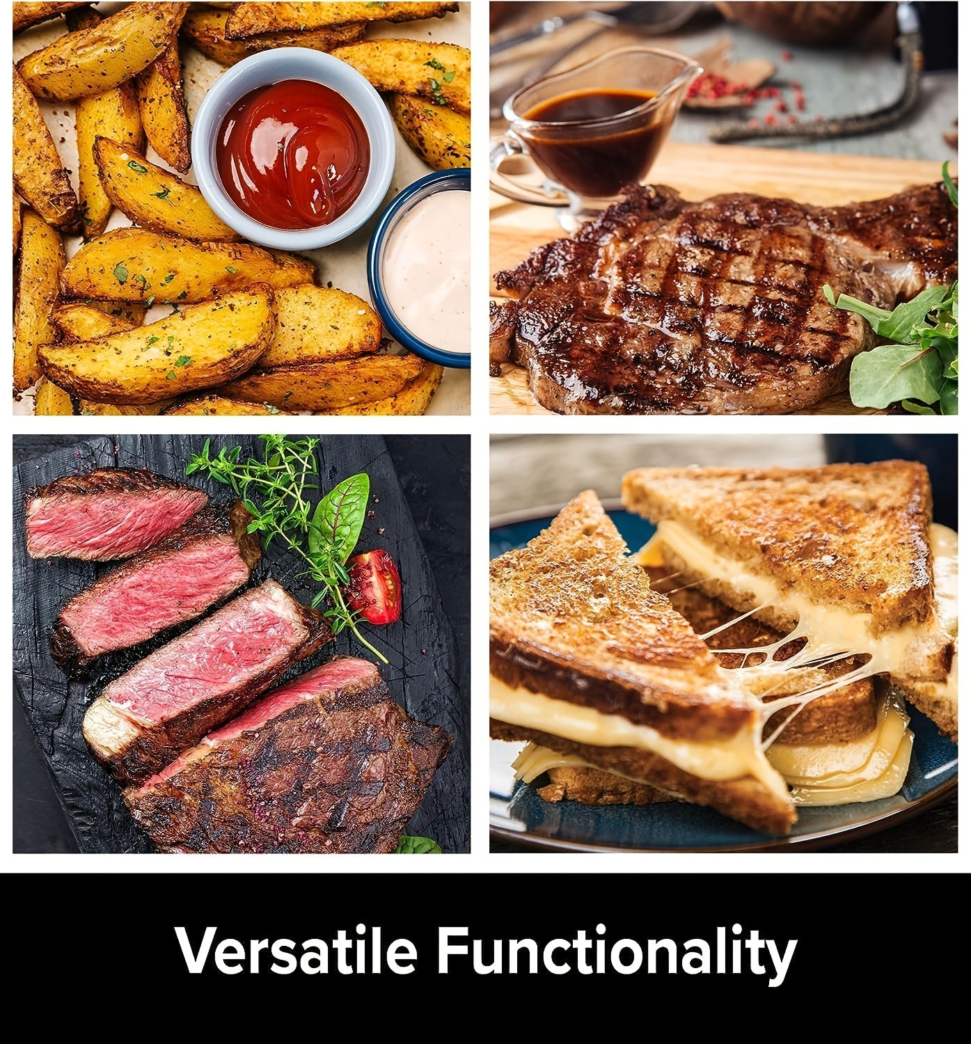 Air Fryer 6.5QT, Smart Home Visual Touch Screen Electric Fryer Oil-free Multifunctional Potato Chip Oven Crispy Skin, Baking, Reheating, Baking Fast and Easy To Eat White&black