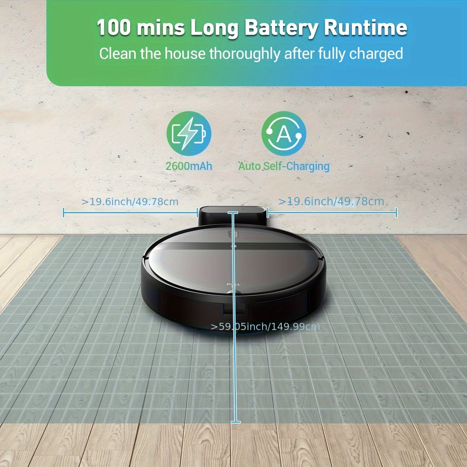 5200mAh Advanced Robot Vacuum Cleaner - Automatic Charging, Sweeping, Mopping, Smart Home Navigation, Quiet Operation, Pet Hair and Allergen Friendly, Easy Scheduled Cleaning