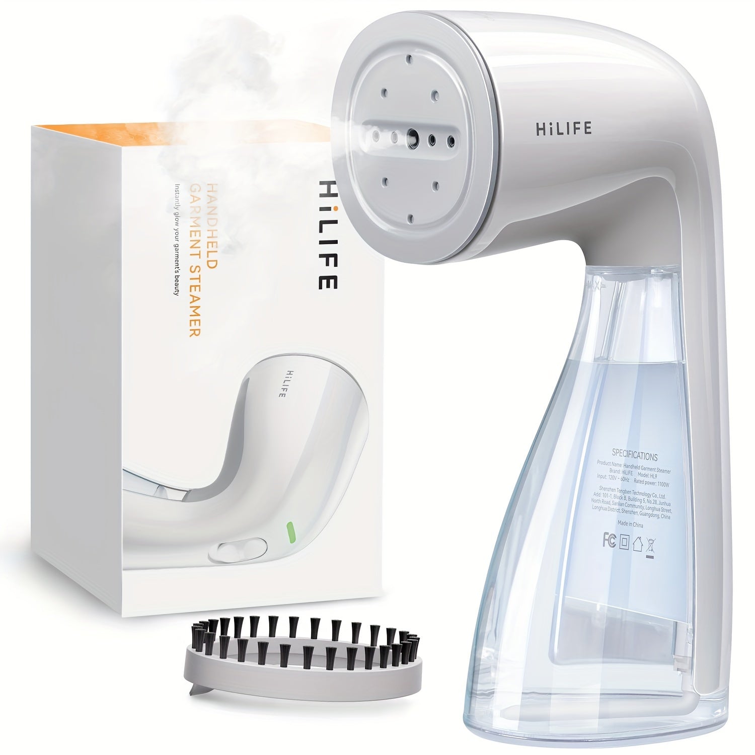 HiLIFE 2024 Steamer For Clothes, Smart Home, 1100W Clothes Steamer, Fast Wrinkle Removal With Large 300ml Tank, Ideal For All Fabrics, Easy To Use, Compact And Portable Travel Garment Steamer