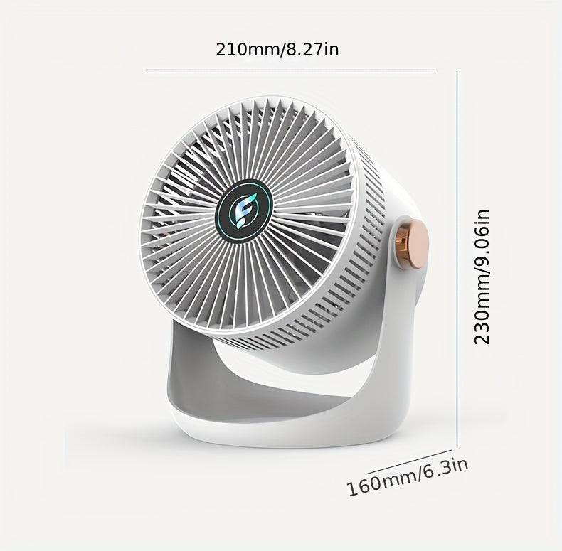 1pc, Smart Home Electric Fan, Charging Desktop Wall Mounted Wind Power Floor Fan, Dormitory Desktop Dual-purpose Air Circulation Fan
