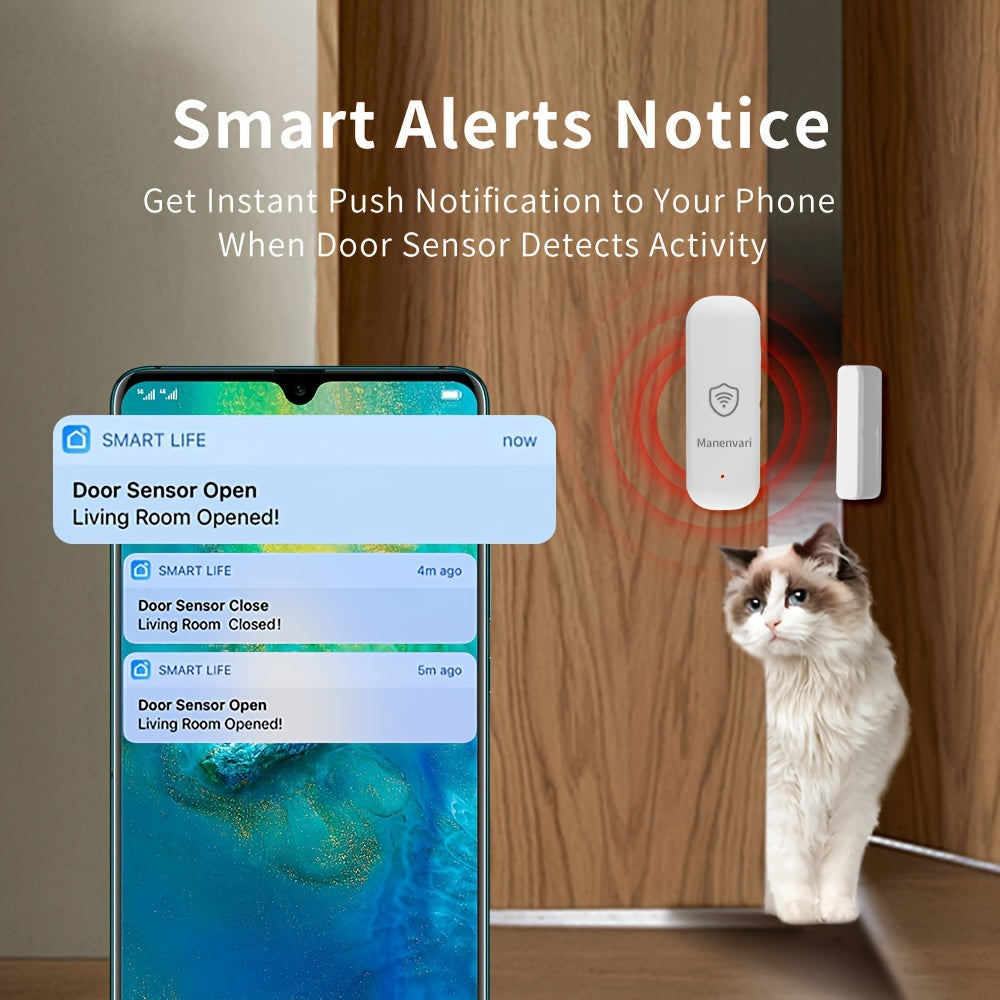 Manenvari Tuya Smart Door Lock BT Wireless Aluminum Alloy 36V Rechargeable Lithium Battery Fingerprint USB Charging Remote Control, Easy Installation Can Smart Home Compatible With Tuya Smart Lift APP For Room, Garage, Office