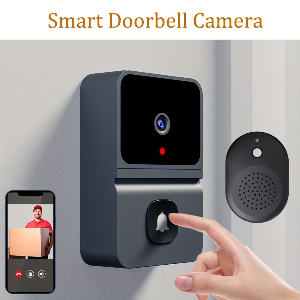 1pc (Build-in Battery) Smart WIFI Doorbell, Security Wireless Intelligent Visual Video Intercom Doorbell, 2-Way Audio, Night Vision, USB Rechargeable Low Power Consumption, Support 2.4G Wifi, Wireless Doorbells for Home, Smar