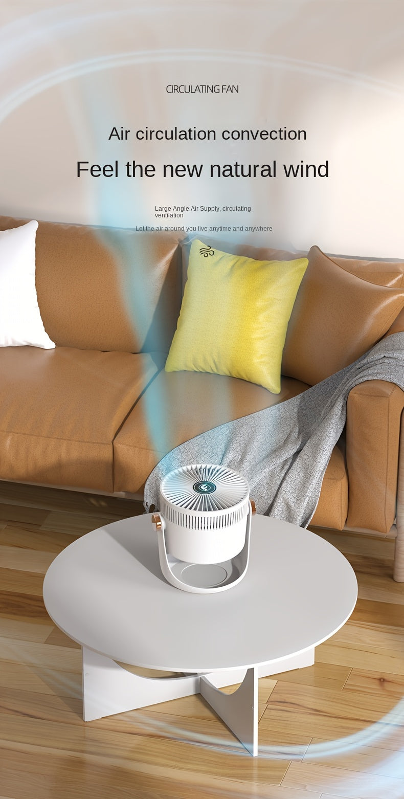 1pc, Smart Home Electric Fan, Charging Desktop Wall Mounted Wind Power Floor Fan, Dormitory Desktop Dual-purpose Air Circulation Fan