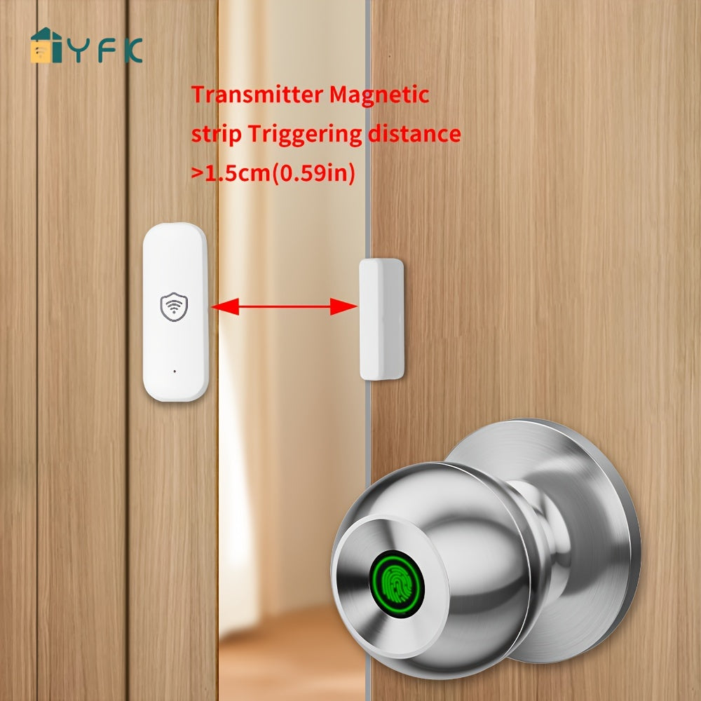 Manenvari Tuya Smart Door Lock BT Wireless Aluminum Alloy 36V Rechargeable Lithium Battery Fingerprint USB Charging Remote Control, Easy Installation Can Smart Home Compatible With Tuya Smart Lift APP For Room, Garage, Office