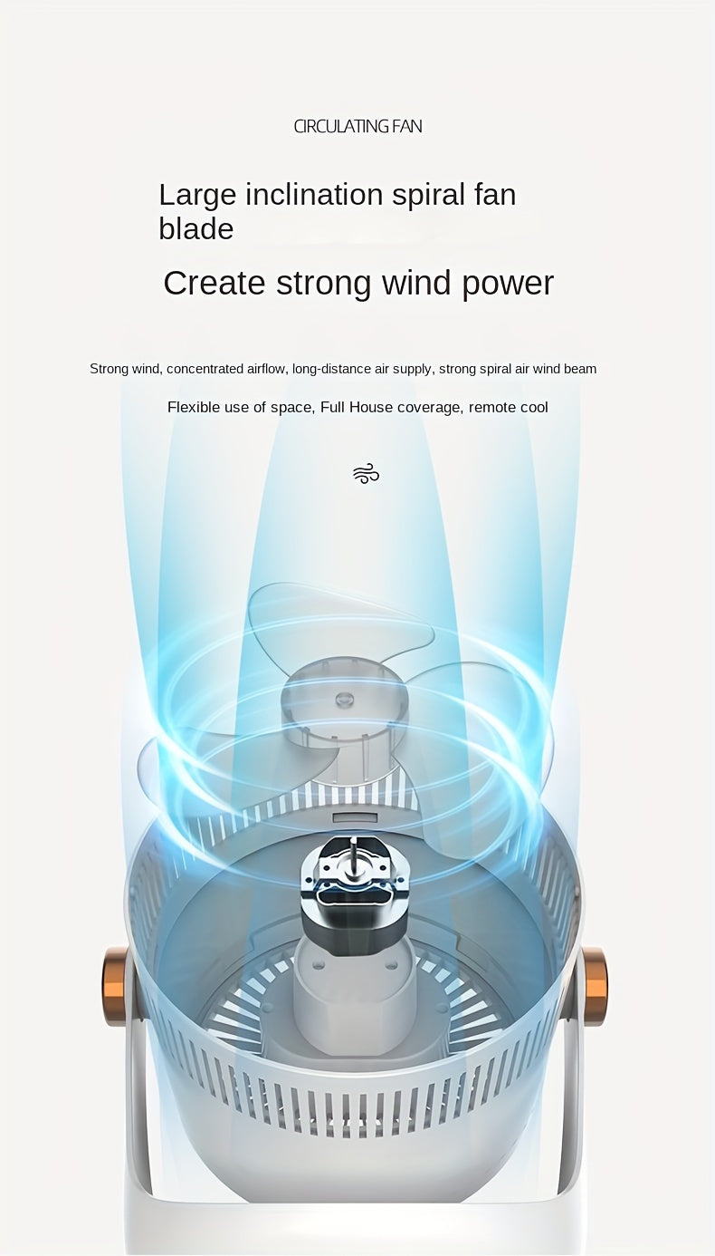 1pc, Smart Home Electric Fan, Charging Desktop Wall Mounted Wind Power Floor Fan, Dormitory Desktop Dual-purpose Air Circulation Fan