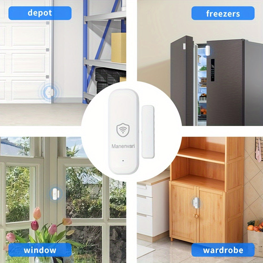 Manenvari Tuya Smart Door Lock BT Wireless Aluminum Alloy 36V Rechargeable Lithium Battery Fingerprint USB Charging Remote Control, Easy Installation Can Smart Home Compatible With Tuya Smart Lift APP For Room, Garage, Office