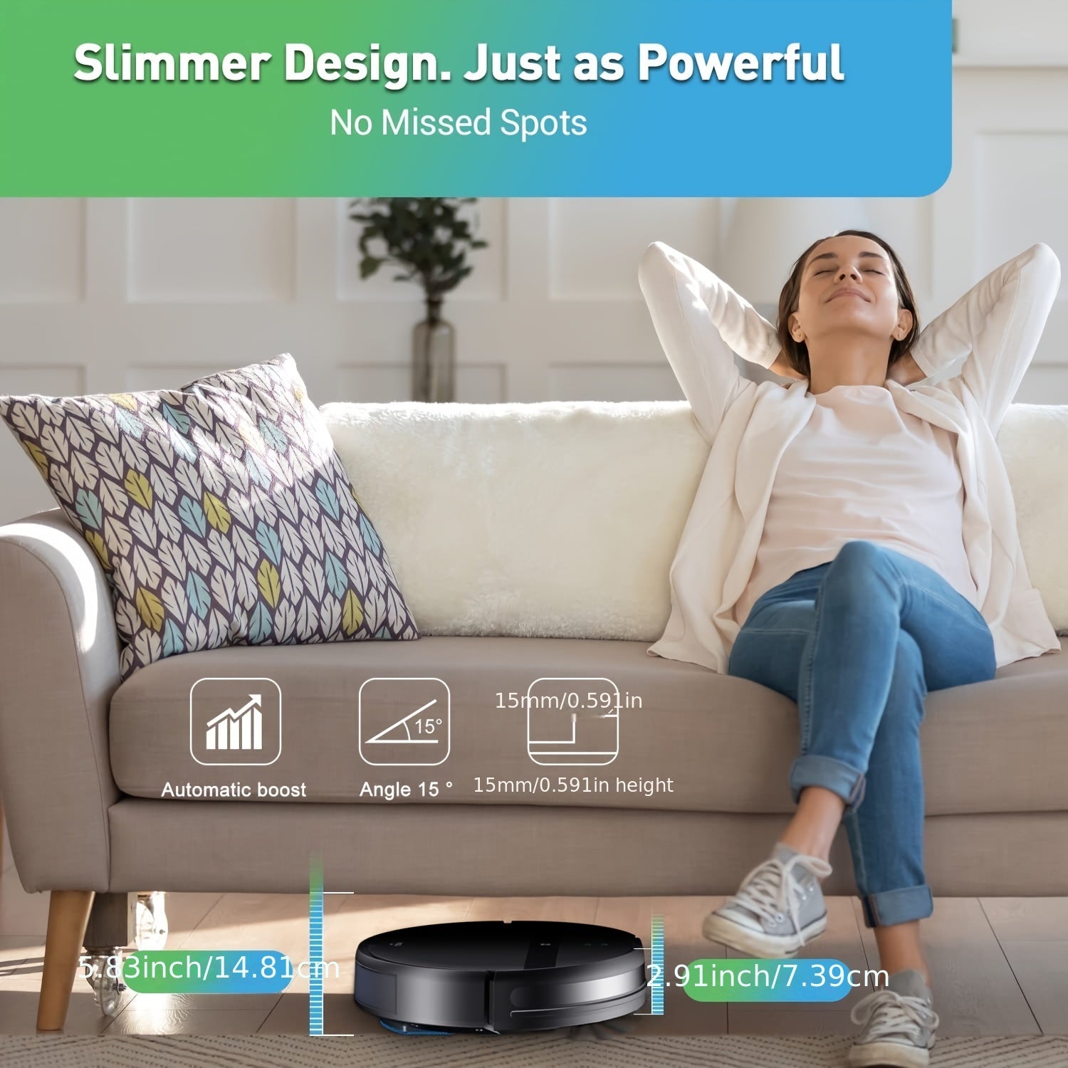 5200mAh Advanced Robot Vacuum Cleaner - Automatic Charging, Sweeping, Mopping, Smart Home Navigation, Quiet Operation, Pet Hair and Allergen Friendly, Easy Scheduled Cleaning