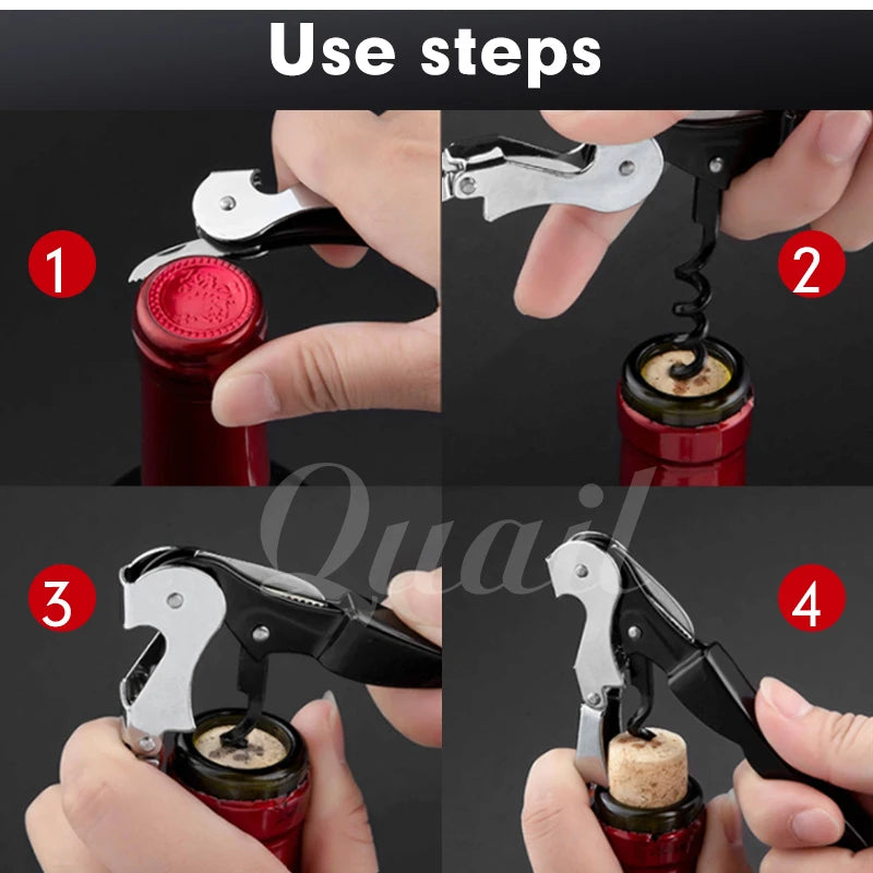 quail 1pcs red wine bottle opener,wine corkscrew,wedding bottle opener,wine opener gift ,wine knife can opener,bar opener tool