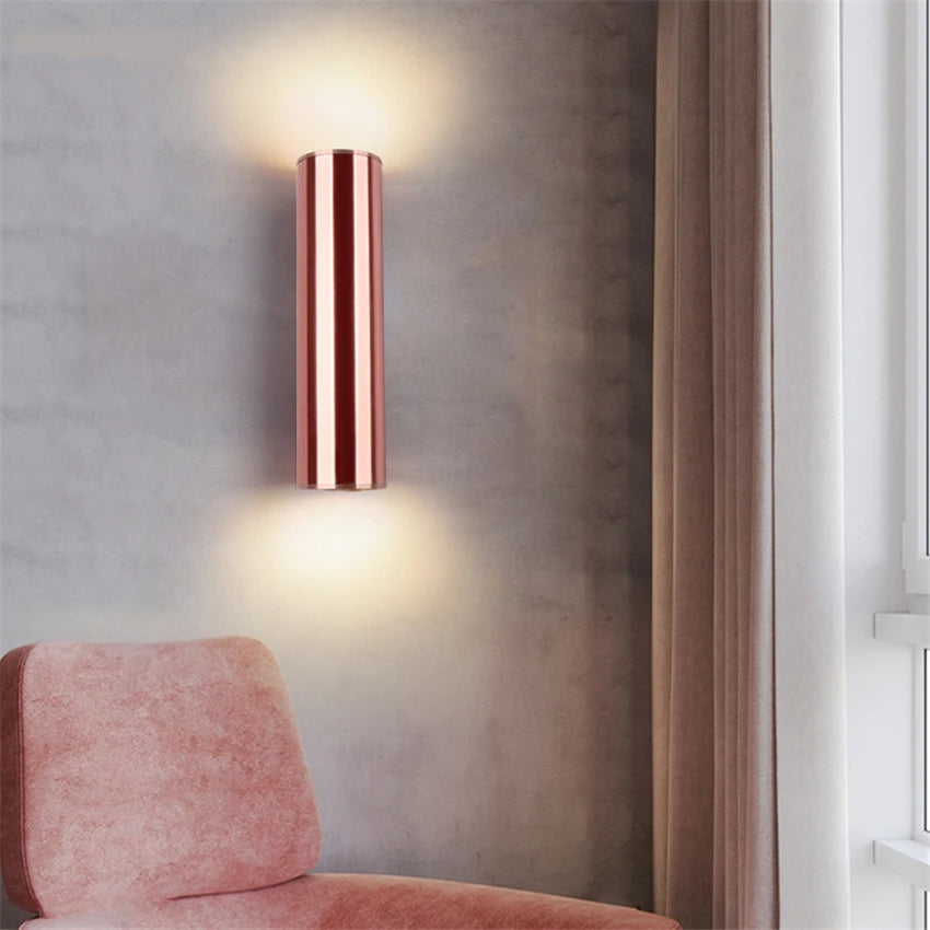 Nordic living room rose gold wall lamps luxury bedroom corridor bedside lamp bathroom mirror headlights sconces lights lighting