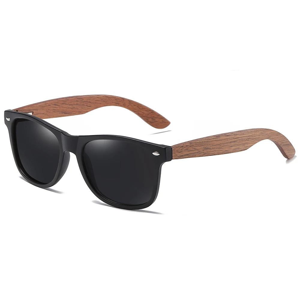 GM Environment-Friendly Retro Walnut Wood Sunglasses UV400 Polarized Bamboo Sunglasses Men's Fashion