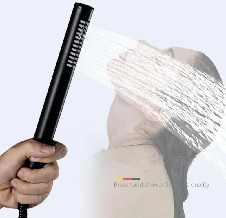 Bathroom Shower Set In Wall Brushed Gold Rainfall Shower Mixer, Cold & Hot Brass Bath and Shower Mixer Tap Brass Bathroom Faucet