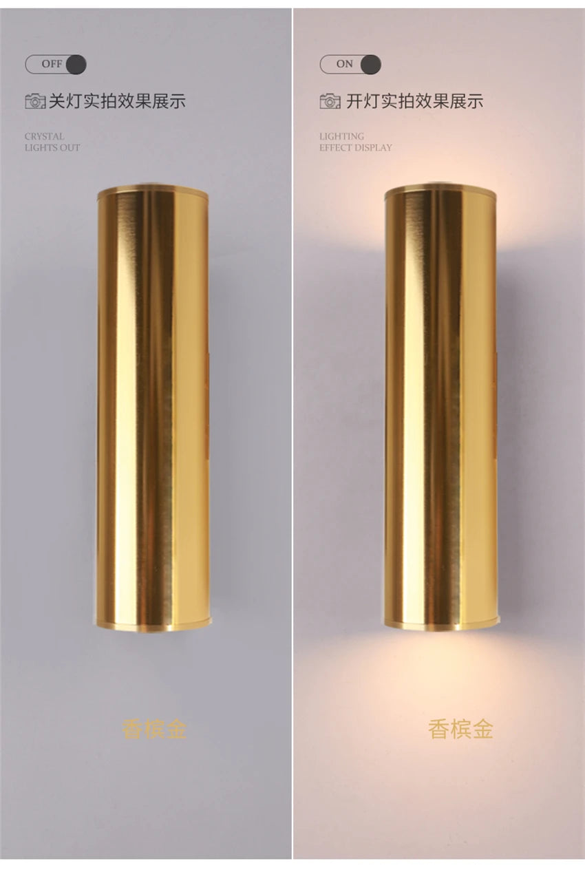 Nordic living room rose gold wall lamps luxury bedroom corridor bedside lamp bathroom mirror headlights sconces lights lighting