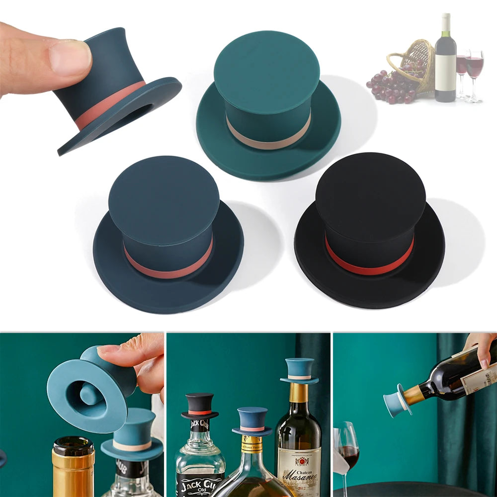 Silicone Champagne Wine Beer Bottle Cork Stopper Plug Wine Bottle Sealer Cap Stopper Bar Kitchen Tool Vacuum Sealed Sealer Plug