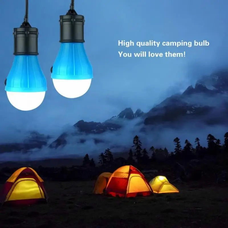 Portable Camping Light Mini LED Bulb Emergency Lamp 3 Lighting Modes Outdoor Night Work Lights Tent Hanging Lamp with Hooks