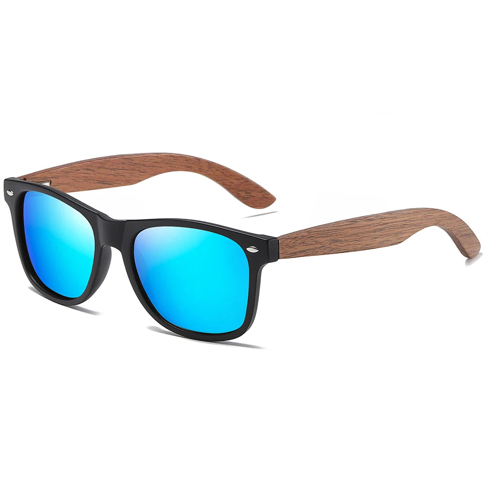 GM Environment-Friendly Retro Walnut Wood Sunglasses UV400 Polarized Bamboo Sunglasses Men's Fashion