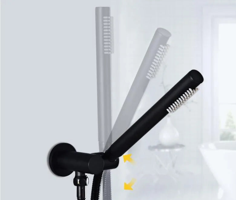 Bathroom Shower Set In Wall Brushed Gold Rainfall Shower Mixer, Cold & Hot Brass Bath and Shower Mixer Tap Brass Bathroom Faucet