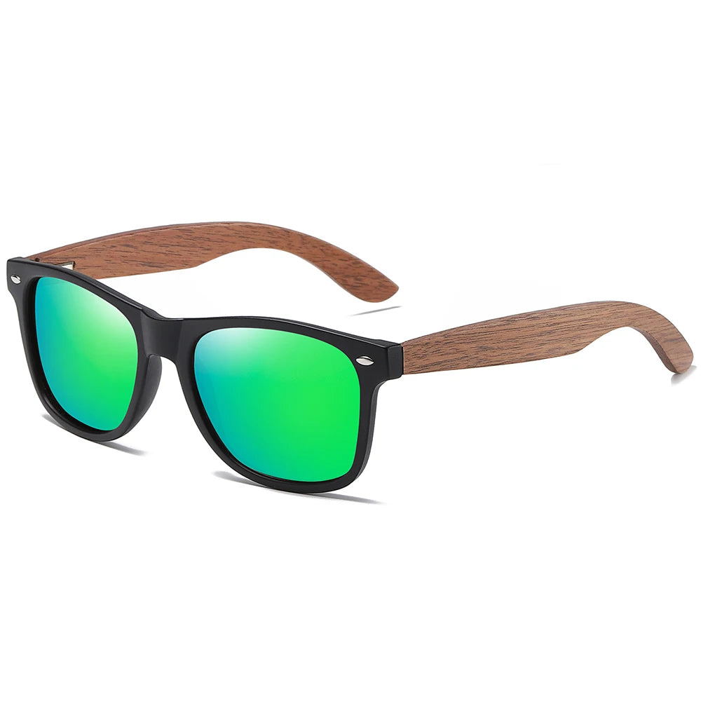GM Environment-Friendly Retro Walnut Wood Sunglasses UV400 Polarized Bamboo Sunglasses Men's Fashion