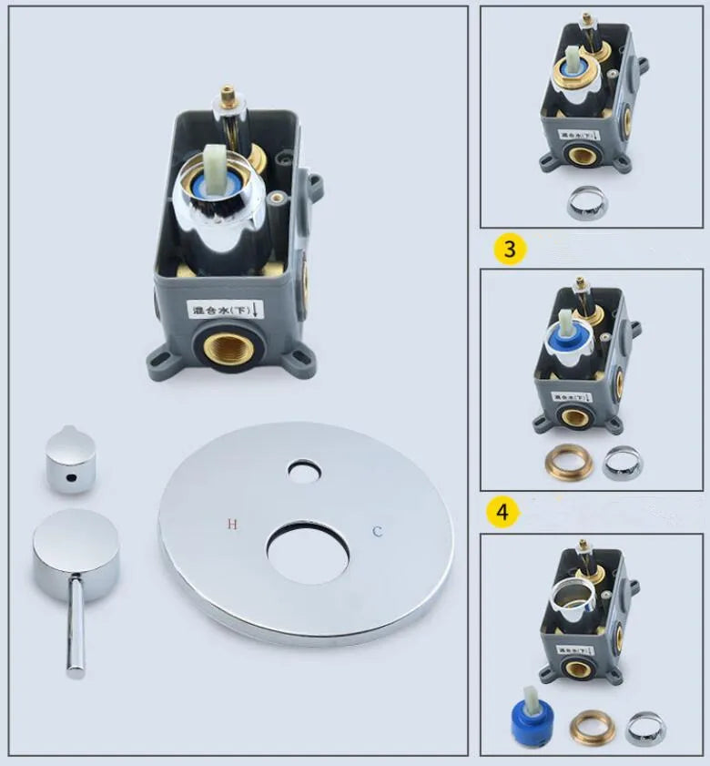 Bathroom Shower Set In Wall Brushed Gold Rainfall Shower Mixer, Cold & Hot Brass Bath and Shower Mixer Tap Brass Bathroom Faucet