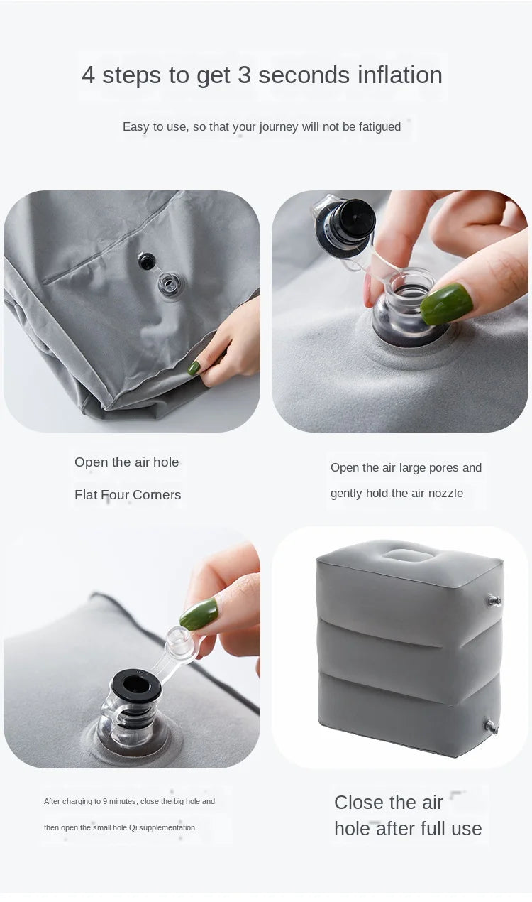 Flight Sleeping Footrest Rest Pillow On Airplane Car Bus Adjustable Kids Inflatable Travel Sleep Resting Pillows   WJ529