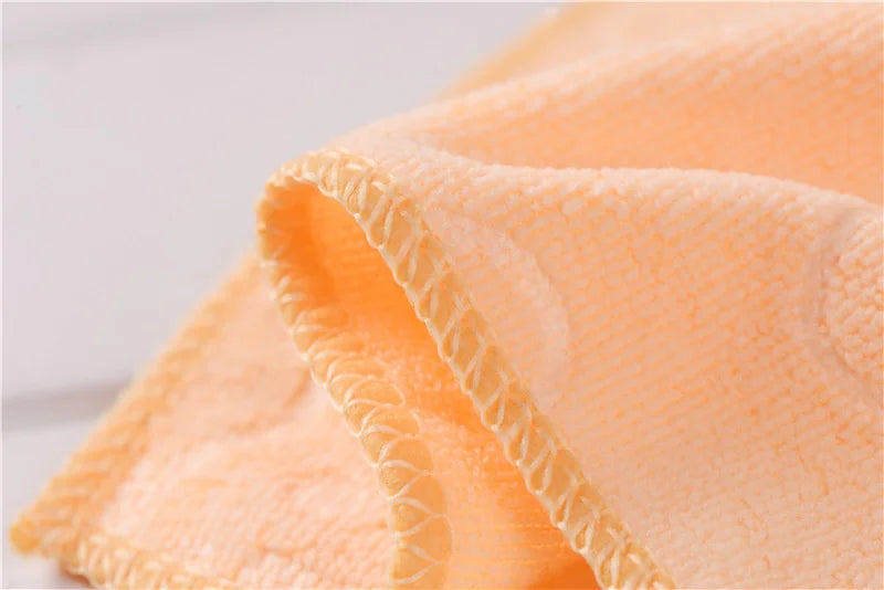 Candy Color Microfiber Kindergarten Square Children's Washing Hands Cleansing Soft Quick-drying Small Towel Hook Up Handkerchief