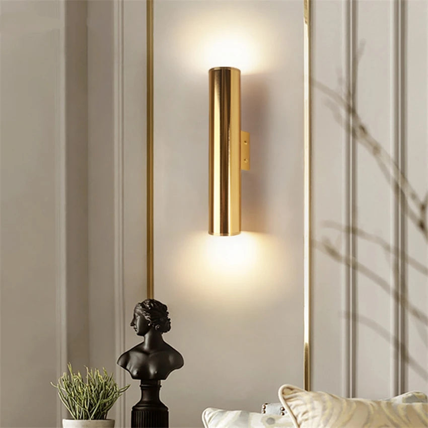 Nordic living room rose gold wall lamps luxury bedroom corridor bedside lamp bathroom mirror headlights sconces lights lighting