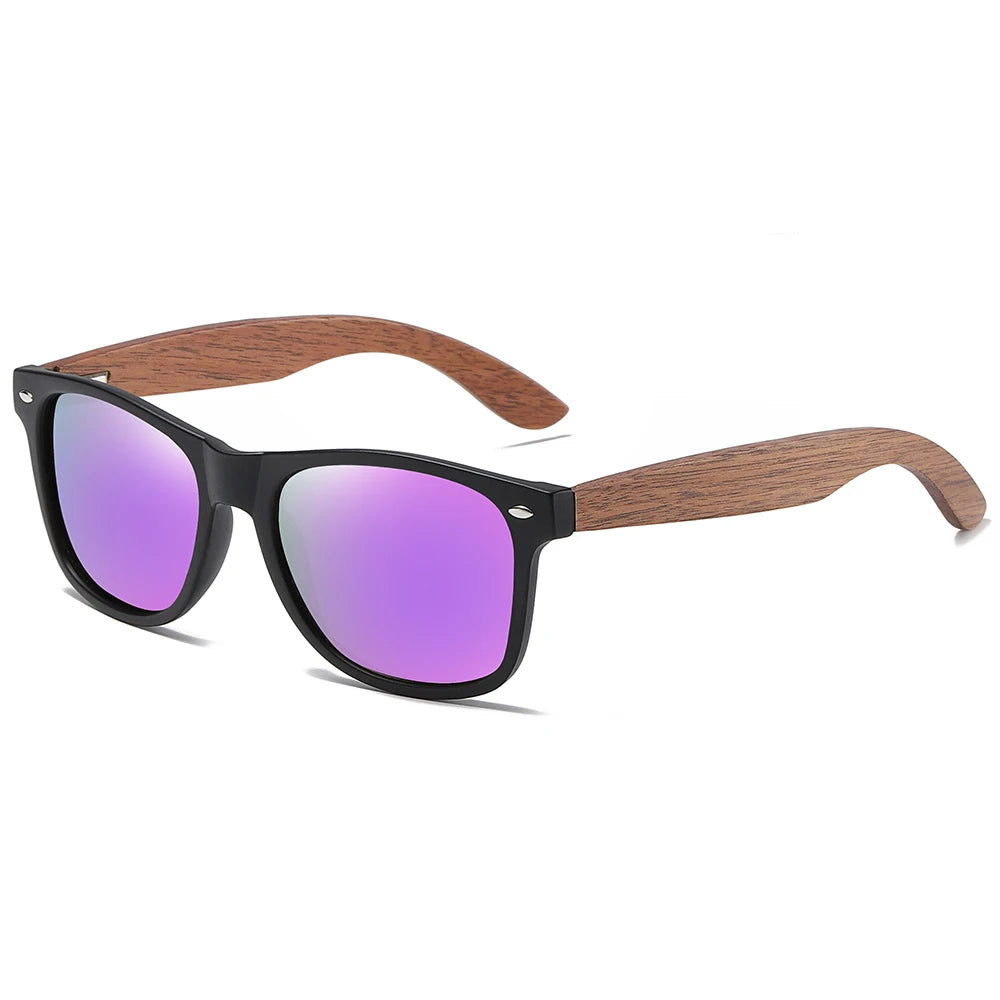 GM Environment-Friendly Retro Walnut Wood Sunglasses UV400 Polarized Bamboo Sunglasses Men's Fashion