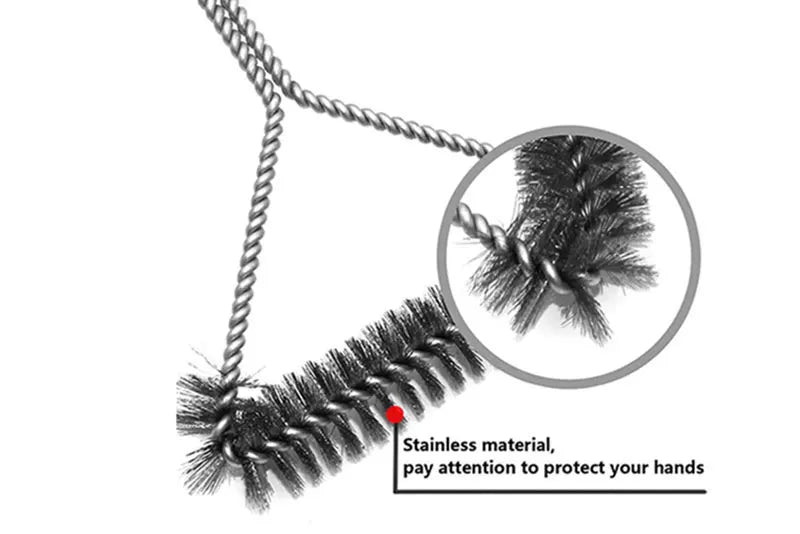 Barbecue Grill BBQ Brush Clean Tool Grill Accessories Stainless Steel Bristles