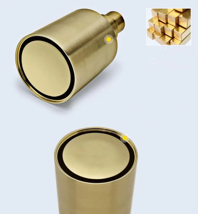 Bathroom Shower Set In Wall Brushed Gold Rainfall Shower Mixer, Cold & Hot Brass Bath and Shower Mixer Tap Brass Bathroom Faucet