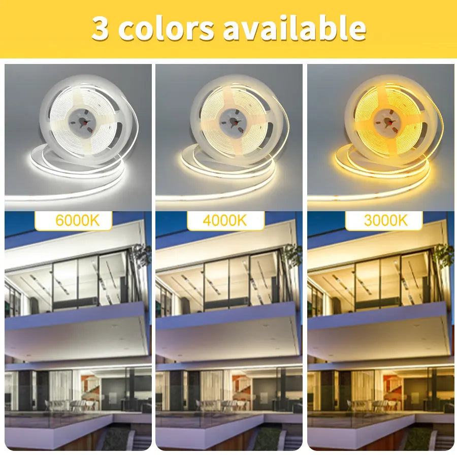 Linear Dimmable 24V 12V COB LED Strip Lights