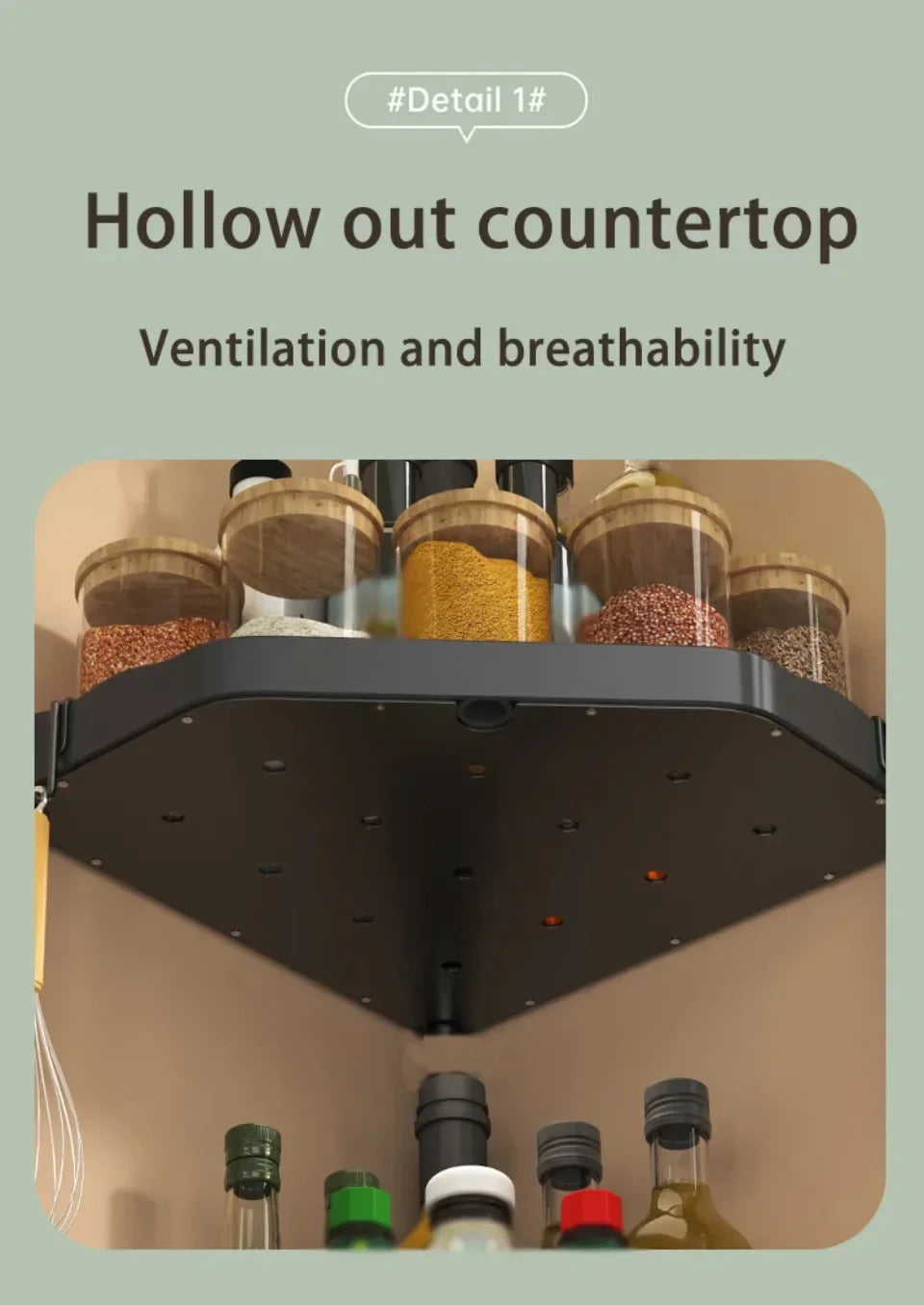 Kitchen Seasoning Shelf Spice Countertop Corner Stands Multi-layer Storage Easy To Clean High-quality Steel Plate Kitchen Shelf