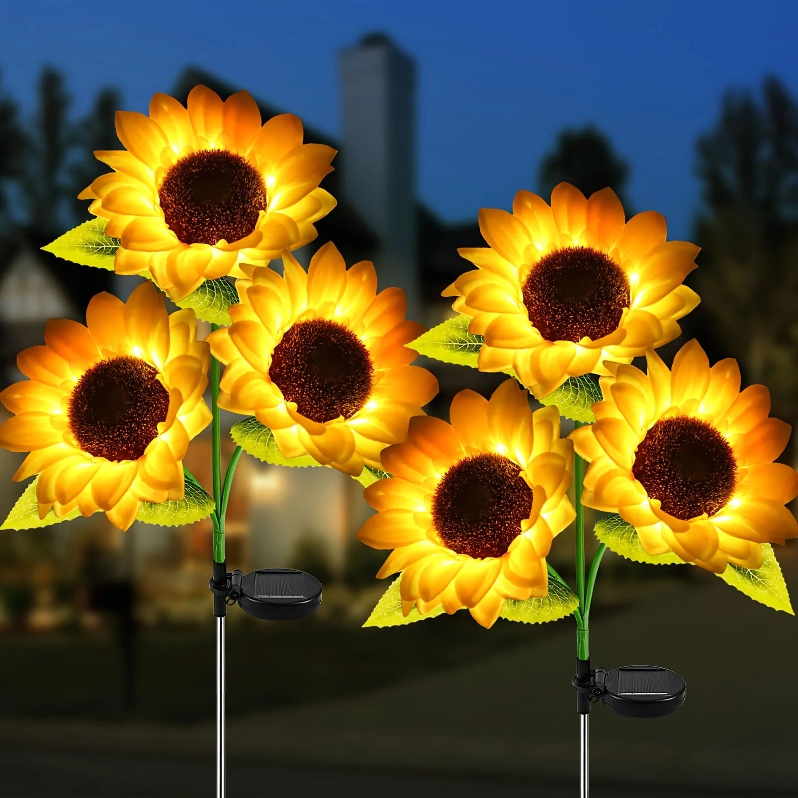 Solar Sunflower Lawn Light Outdoor Garden Decorative LED Lights Landscape Porch Summer Decoration Light Sensor Auto Brightness