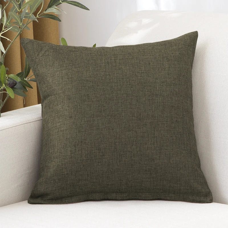 Solid thickened square pillow, sofa, living room pillow cover (Without Core)