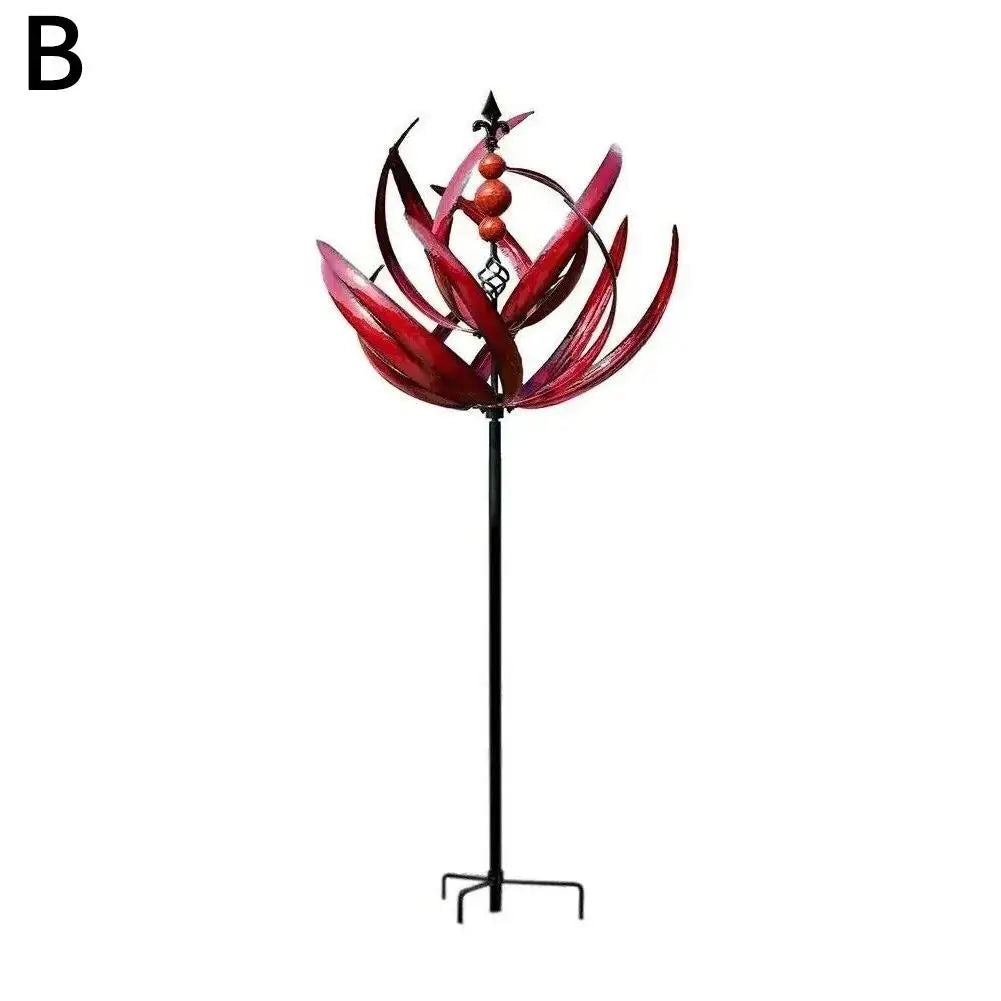 Wind Spinner Metal Windmill 3D Wind Powered Sculpture Lawn Metal Wind Solar Spinners Yard And Garden Decor