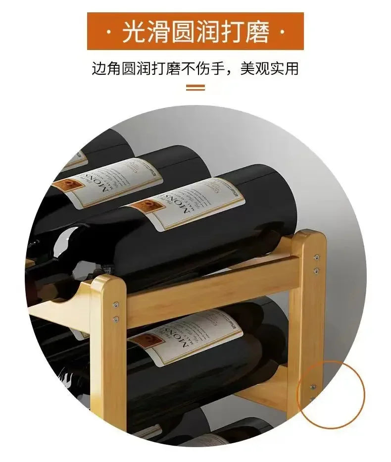 Red WineRack Decoration Household Grid Wine Display Rack Table Creative WineBottle rack Simple wine Cabinet Assemble StorageRack