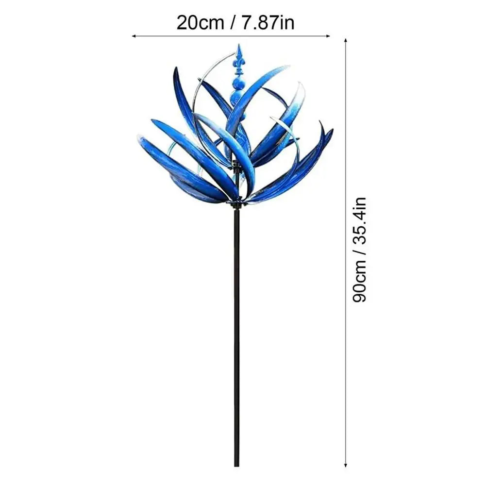 Wind Spinner Metal Windmill 3D Wind Powered Sculpture Lawn Metal Wind Solar Spinners Yard And Garden Decor