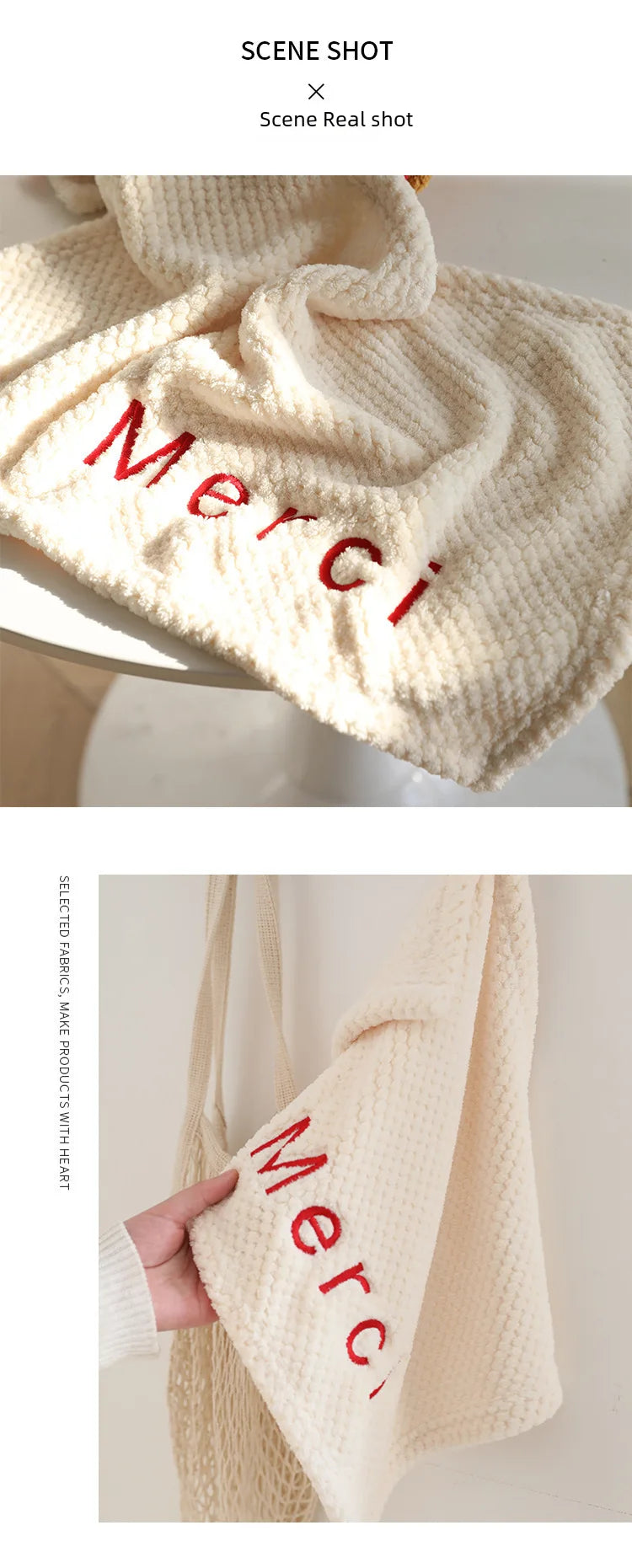 Hand Towel Embroidered Letter Soft Absorbent Bathroom Kitchen Cleaning Cloth Small Square Towel Hair Drying Wholesale Price