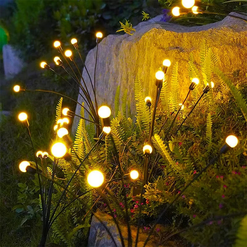 Solar Firefly Lights 6/8/10 LEDs Waterproof Garden Lamp, Firework Landscape Lighting for Christmas, Holiday Outdoor Yard Decor