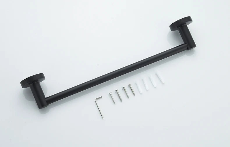 Bathroom Retractable Towel Single Bar Black, Chrome Single Towel Rack Extended Drying Towel Hanging Bar Bathroom EL81024