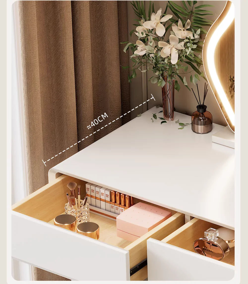 Bedroom Women Dressing Table Luxury Wood Storage Mirror Hairstyle Dressing Table Home White Muebles De Dormitorio Furniture