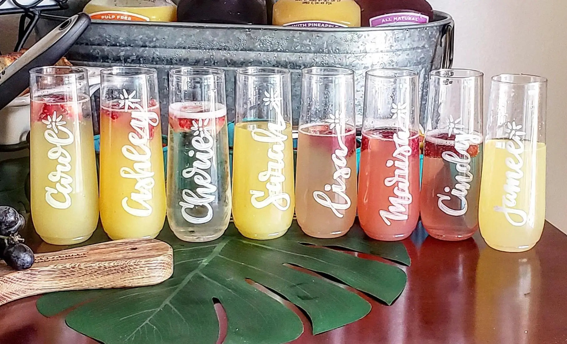 12-48Pcs Plastic Champagne Flutes 9Oz Stemless Plastic Champagne Glasses Shatterproof Disposable for Mimosa Bar Wedding Toasting