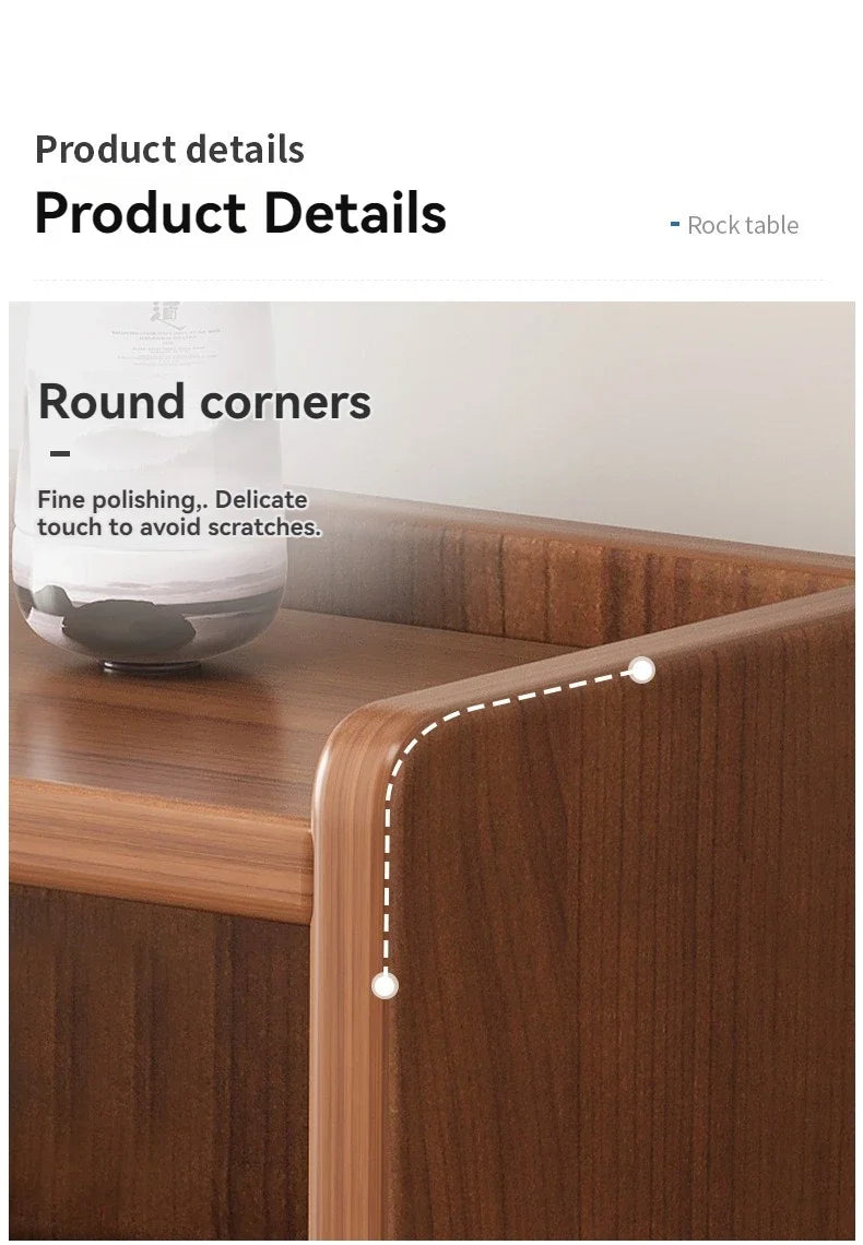 Bedside cabinet, household small bedroom storage, narrow cabinet, mini storage shelf, solid wood color, multi-purpose storage