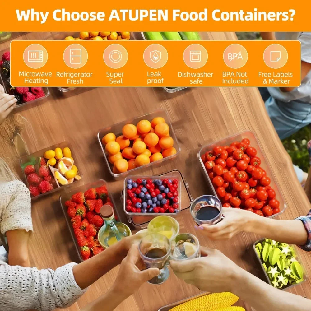 50 Food Storage Containers with Lids, Meal Prep Plastic Containers Pantry and Kitchen Organization (24 Containers + 24 Lids)