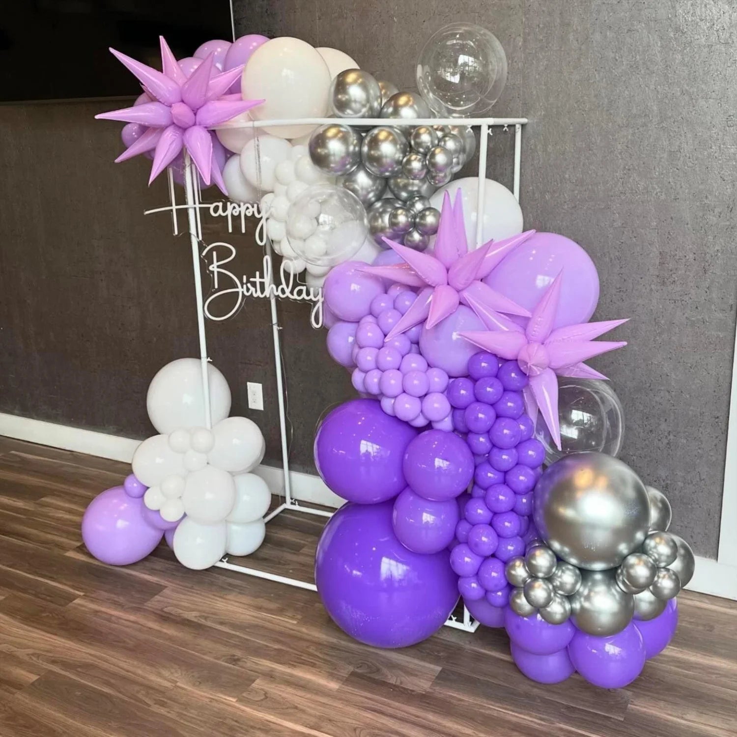 118pcs Purple White Balloon Garland Arch Kit for Weddings,Birthdays,Parties,Birthday Balloons,Halloween Decor,Christmas Decor