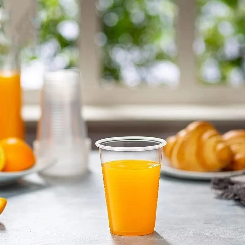 50/100PCS Disposable Clear Plastic Cups Outdoor Plastic Coffee Cups Picnic Birthday Kitchen Party Tableware Christmas New Year