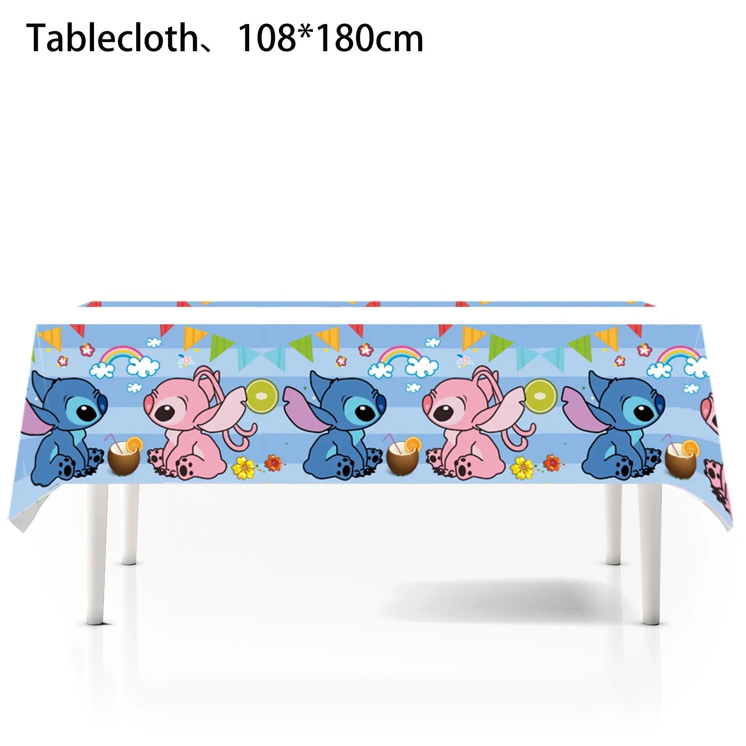 Lilo&Stitch Party Tablecloth Kids Treat Party Supplies Pink  Stitch Angel Tablecloth for Kids Baby Shower Disposable Tablecover