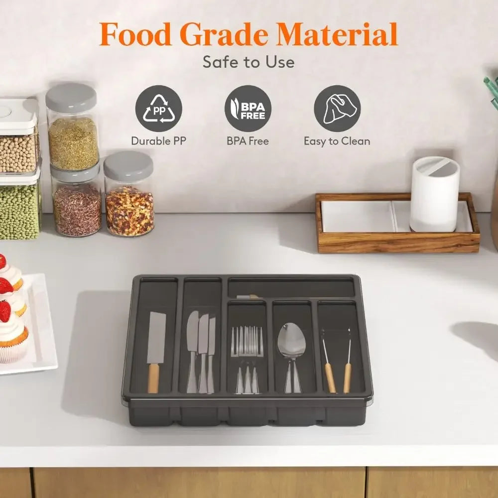 Kitchen drawer storage rack, cabinet tray, silverware storage rack with lid, plastic drawer with lid, cutlery tray, cutlery rack