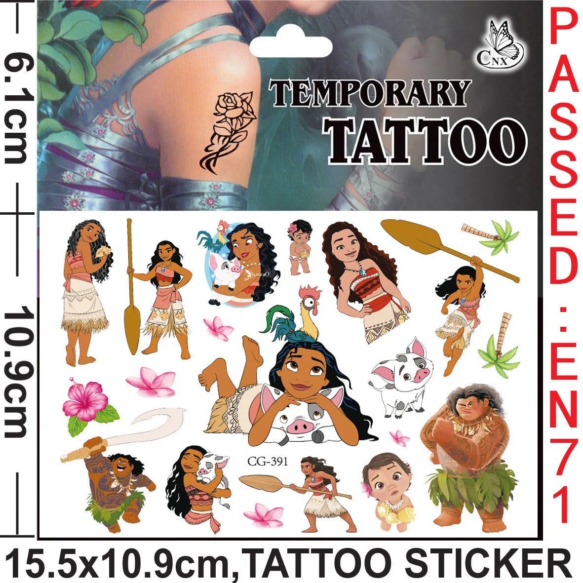 Disney Moana 2 Tattoo Stickers Party Favors Children's Toys Cartoon Sticker Kids Birthday Party Decoration Boys Girls Cute Gifts