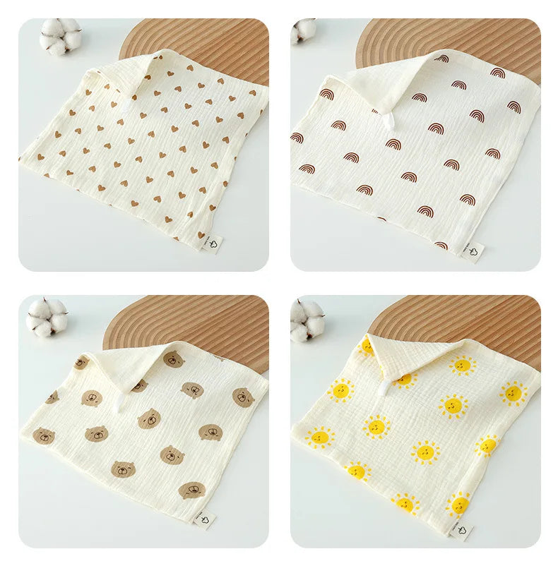 1/5pc Baby Face Towel Newborn Cotton Items Muslin Baby Bibs Handkerchief Towels Soft Saliva Towel Feeding Burp Cloths Facecloth