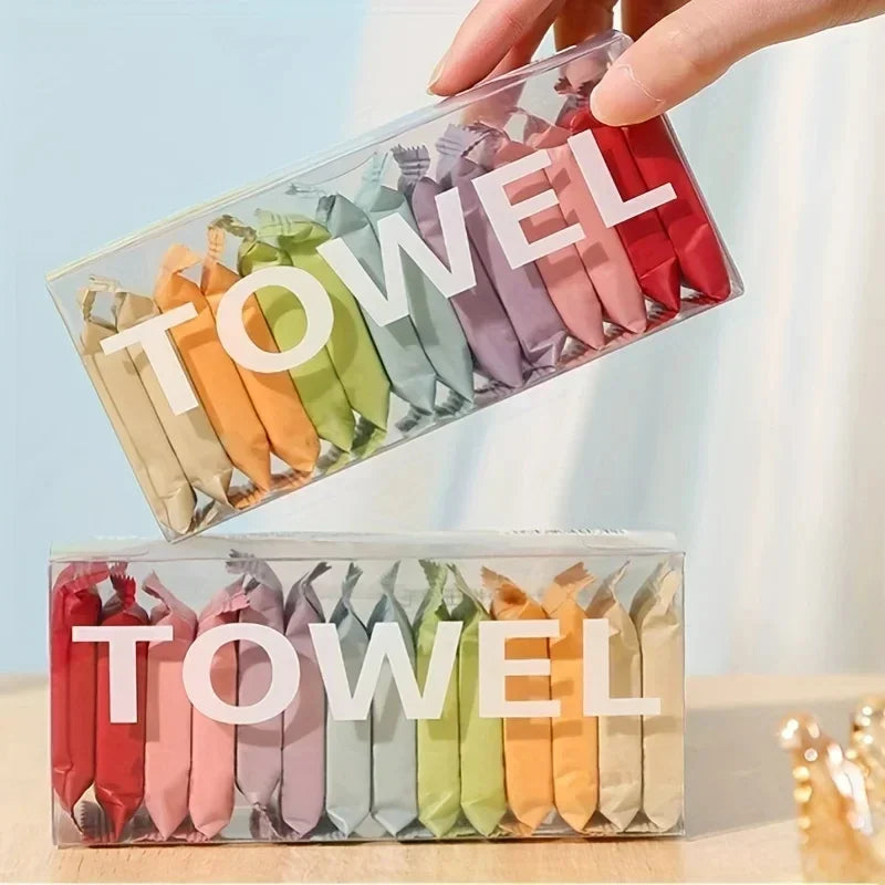 Disposable Washcloth Set 7 14pcs Portable Travel Towel Compressed Face Cleansing Beauty Square Thickened Cotton Wipes Camping